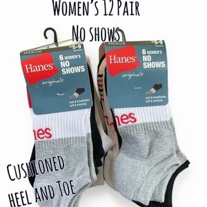 🌸Ladies Hanes 12 Pair Cushioned Socks